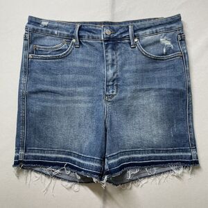 Judy Blue Denim Cutoff Shorts Distressed Blue Women's Size XL